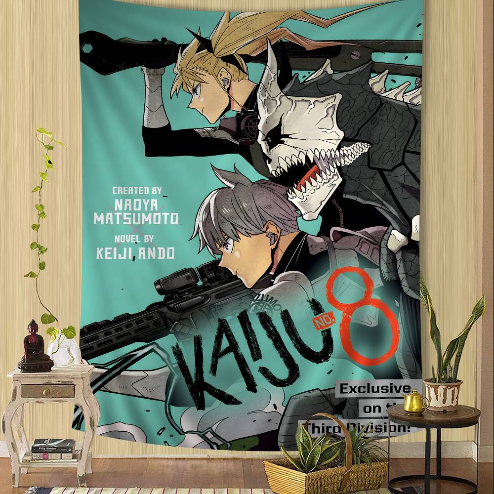 

Anime Kaiju No 8 T Hanging Bohemian Tapestry For Living Room Home Dorm Decor Japanese Tapestry 74x94cm(29x37in)