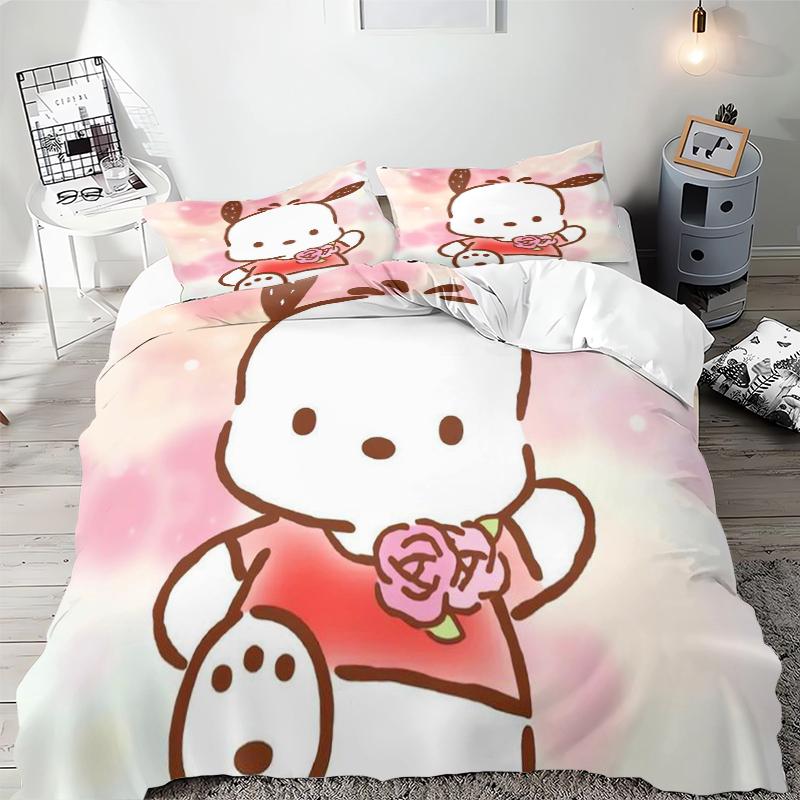 Pochacco 3D Print Bedding Sets Comforter Quilt Bed Cover Duvet Cover Pillow Case 2-3 Pieces Sets Kids Adult Bedroom Decor