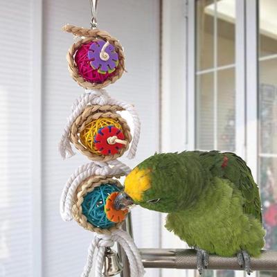 Parrot Cockatiel Parakeet Pet Bird Cage Bites Climb Chewing Swing Hanging Toy