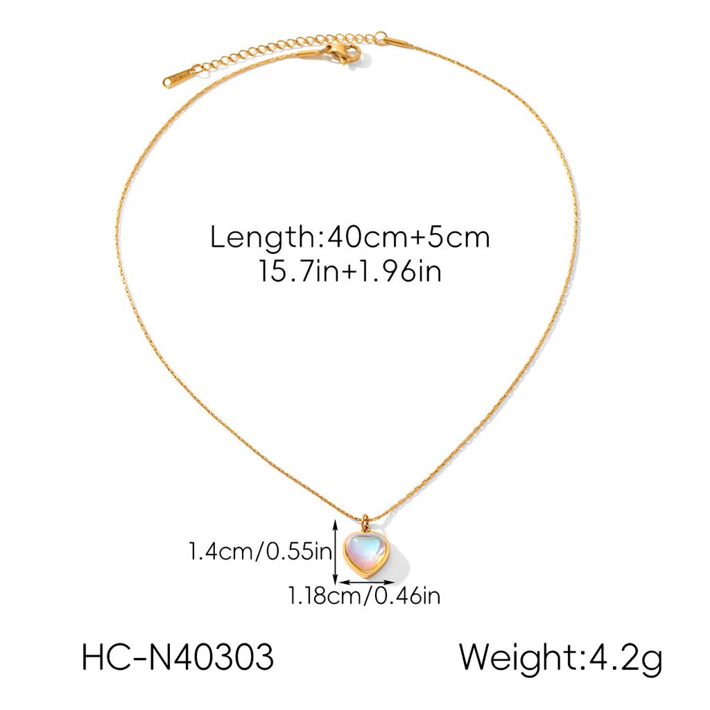 Heart Pendant Necklace Titanium Steel Women Layering Chain Light Luxury Elegant Jewelry Gift for Her