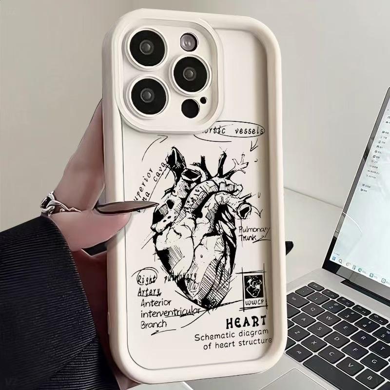 Heart Applicable Iphone17promax Mobile Phone Case Apple 15 Anti-drop 14 European and American Style 13 Personality 12 New 16