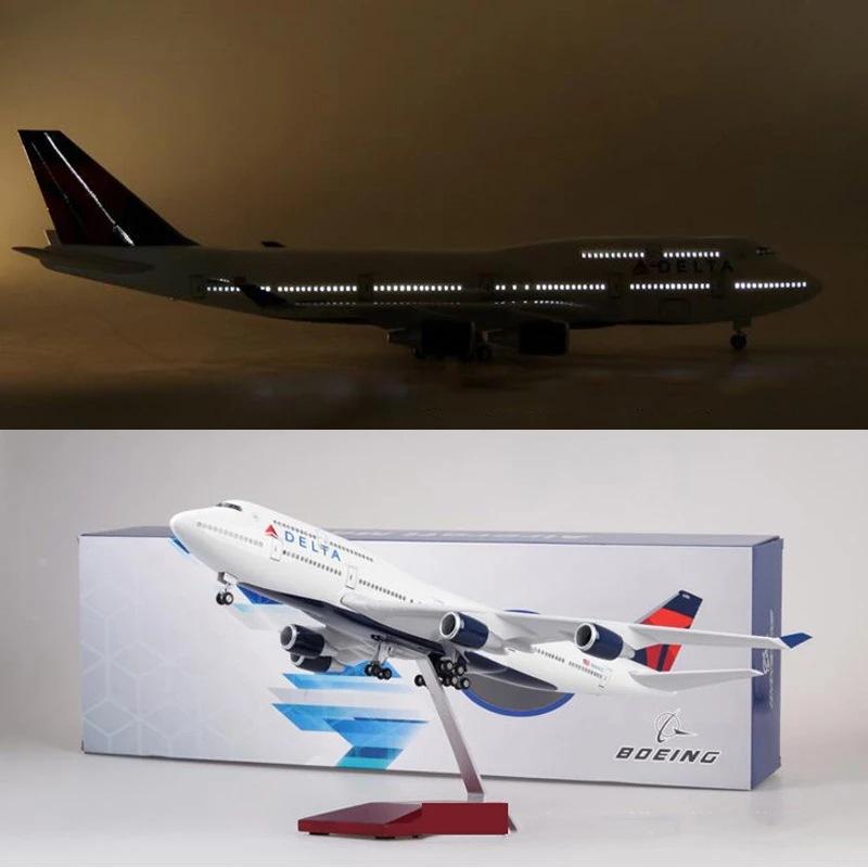 Display Airplane Model Plane 747 Delta Airlines 1/150 Scale 47CM B747 Airplane Kit Resin Modern decoration home halloween