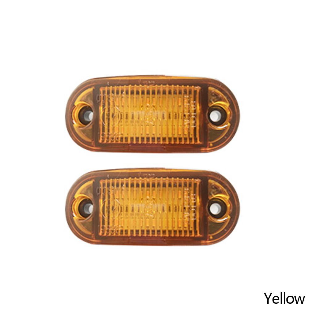 

2 шт. 12 В 24 В светодиодные боковые габаритные фонари для прицепов, боковые габаритные фонари для караванов, светодиодные лампы для грузовиков, желтые, красные, белые жёлтый