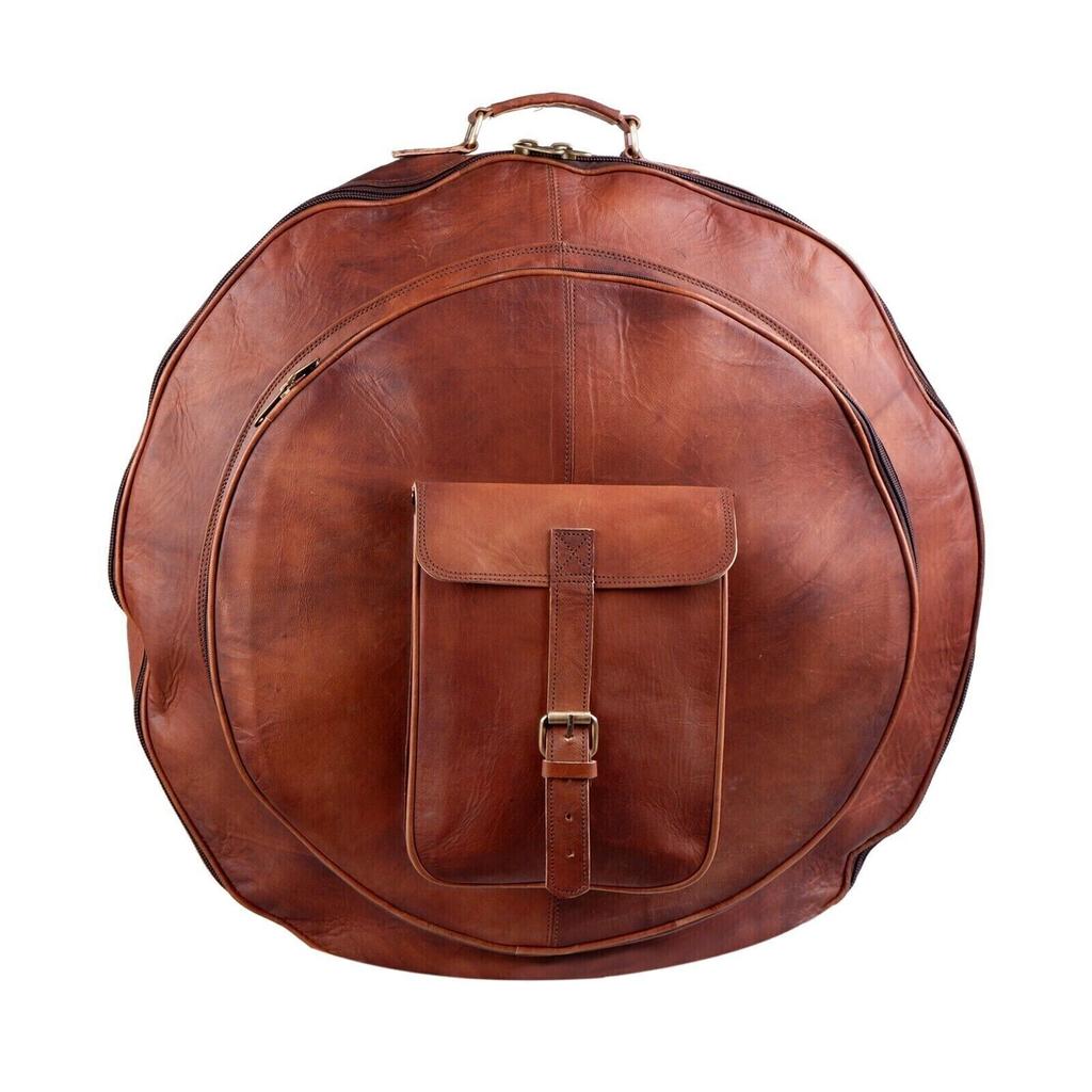 Unisex Goat Leather Bag Handmade Vintage Leather Brown Bag Travel Bag