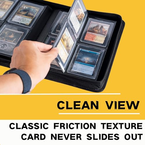 KUOOKING Top Loader Binder, Holds Over 112 Top Loaders, 4-Pocket Top Loader Card Storage Case with Double-Sided Pockets for Trading Cards, 3 X 4 Inch