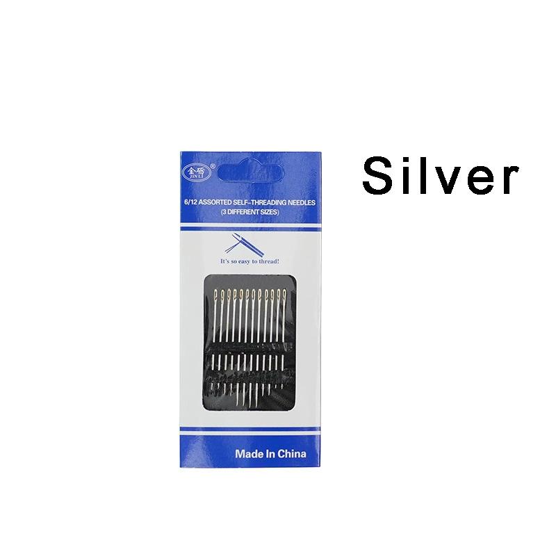 

12/24/36 шт. слепая игла для пожилых людей с боковым отверстием для ручного домашнего шитья из нержавеющей стали для шитья ненужная резьба ювелирные изделия своими руками 1 set=12pcs золотой