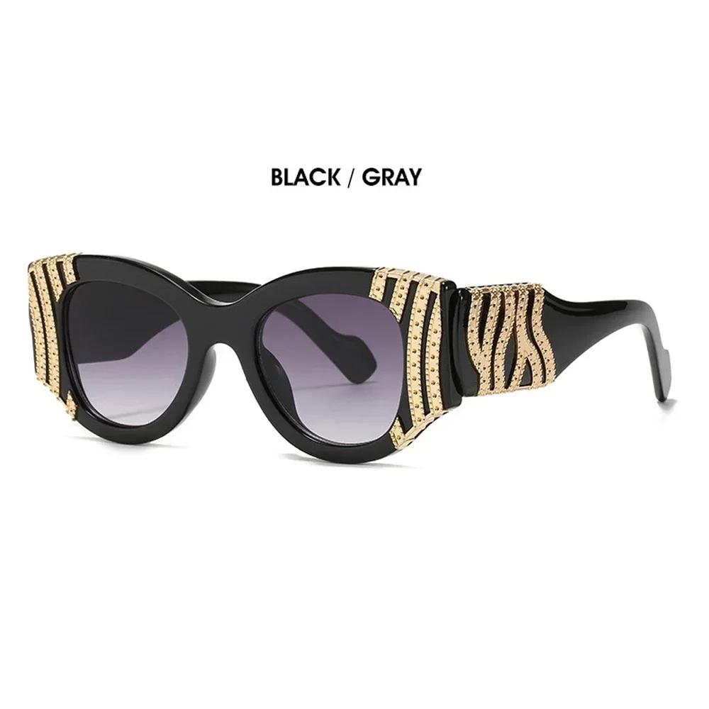Gorgeous High-quality Sun Glasses with Latest Personality Alloy Decorations for Vintage Catwalk Trend Stylish Ladies
