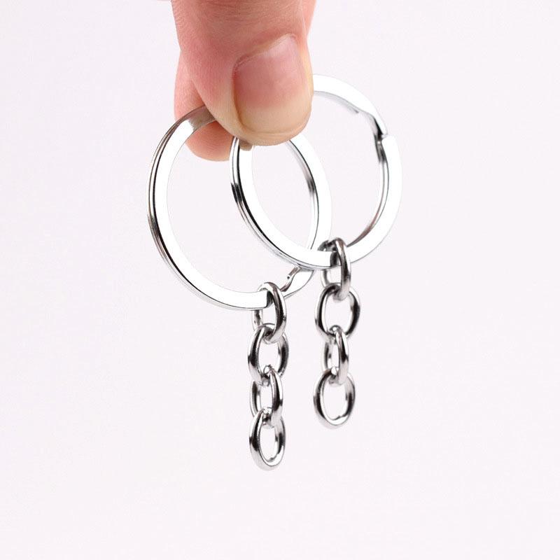 WTEMPO 100PCS Round Ring Stainless Steel Keychains Bags Keys Pendant Keychains Beads & Jewelry Making Keychains Set