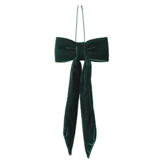 Hanging Ribbon Ornaments Velvet Bow Christmas Decoration, Soft Plush Xmas Tree New Year Decorative Bows Ornament for DIY Wall, Mirror, Wreath,