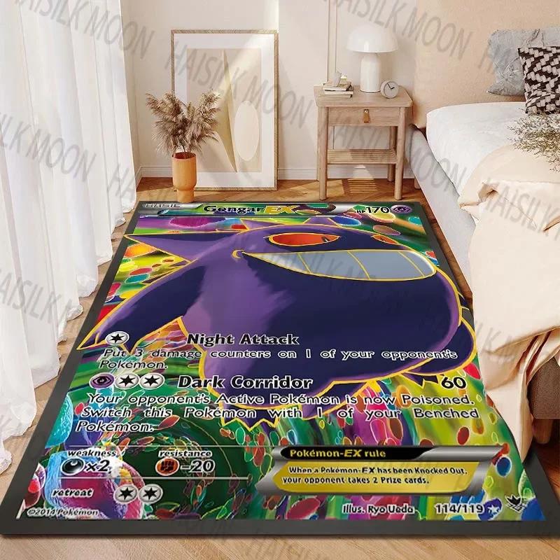 Cartoon Gengar Pokémon Card Printing Carpet for Living Room Bedroom Kid's Room Home Decor Area Rug Sofa Play Mat Gift Potdemiel
