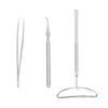 3pcs Lash Lift Tools Stainless Steel Eyelash Separator Mirror Tweezers Set for Lash Extension Silver