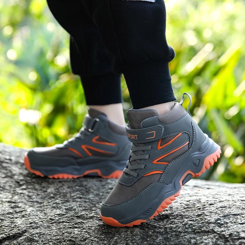 Fashion New Outdoor anti slip Hiking Shoes Teenage student shoes Kids Trekking Sneakers Mountain Climbing Shoes Sport Footwear For Boys