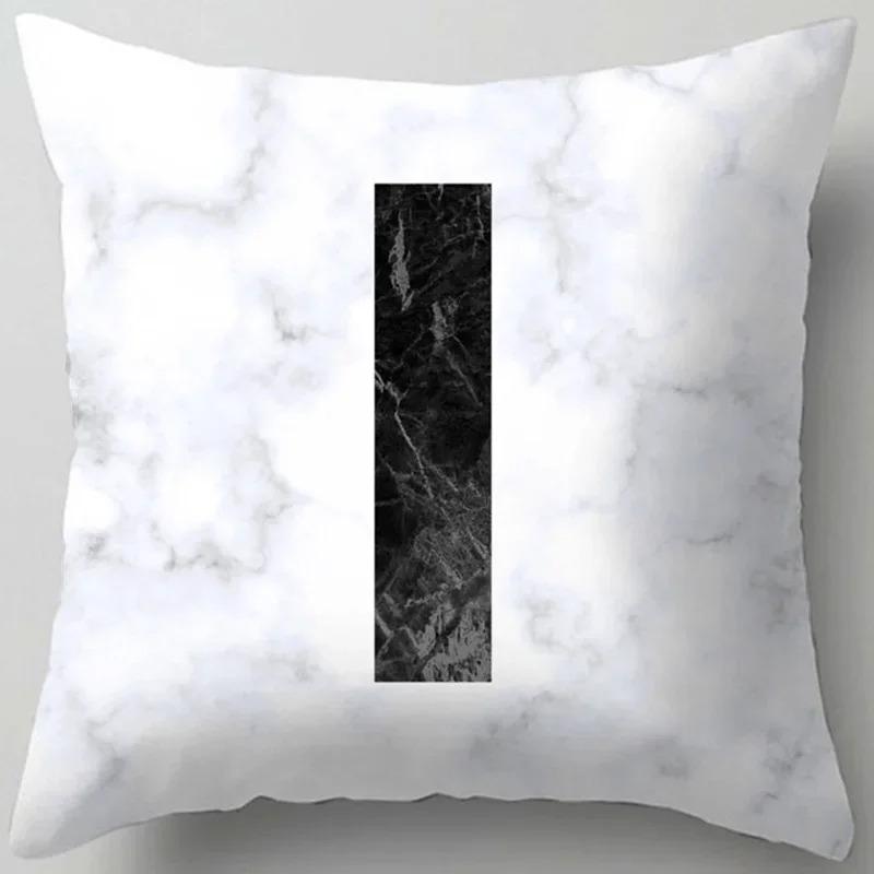 Home Decor Marble Letter Printed Pillowcase Decorative Pillow Sofa Cushion Cover