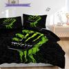 Monster Energy Power Sip Set da tre pezzi(1 * copripiumino + 2 * federa, senza nucleo) Copripiumino e federa regalo di Natale compleanno