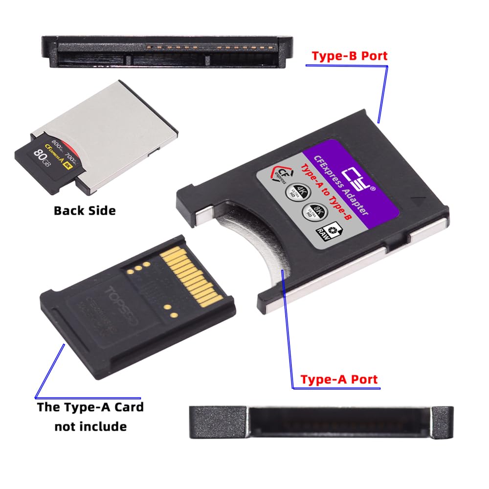 CABLECC CFE CFA to CFB Memory Card Kit Case CFEXPRESS TO Adapter Camera 8K RAW PCIE Expansion TYPE-A TYPE-B