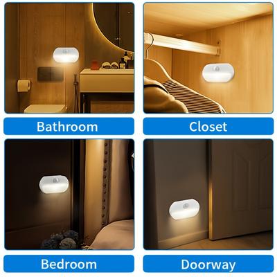 3-Piece Matte LED Smart Sensor Night Light, Motion Sensor, Battery Powered, Free Standing or Wall Mountable