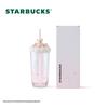 Pahar Tumbler Starbucks cu pai din sticlă în formă de inimă