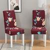Wine Red Printed Chair Cover Vibrant Colors Stain-Resistant Dust-Proof Seat Cover Minimalist Fashion Hotel Home Chair Protector