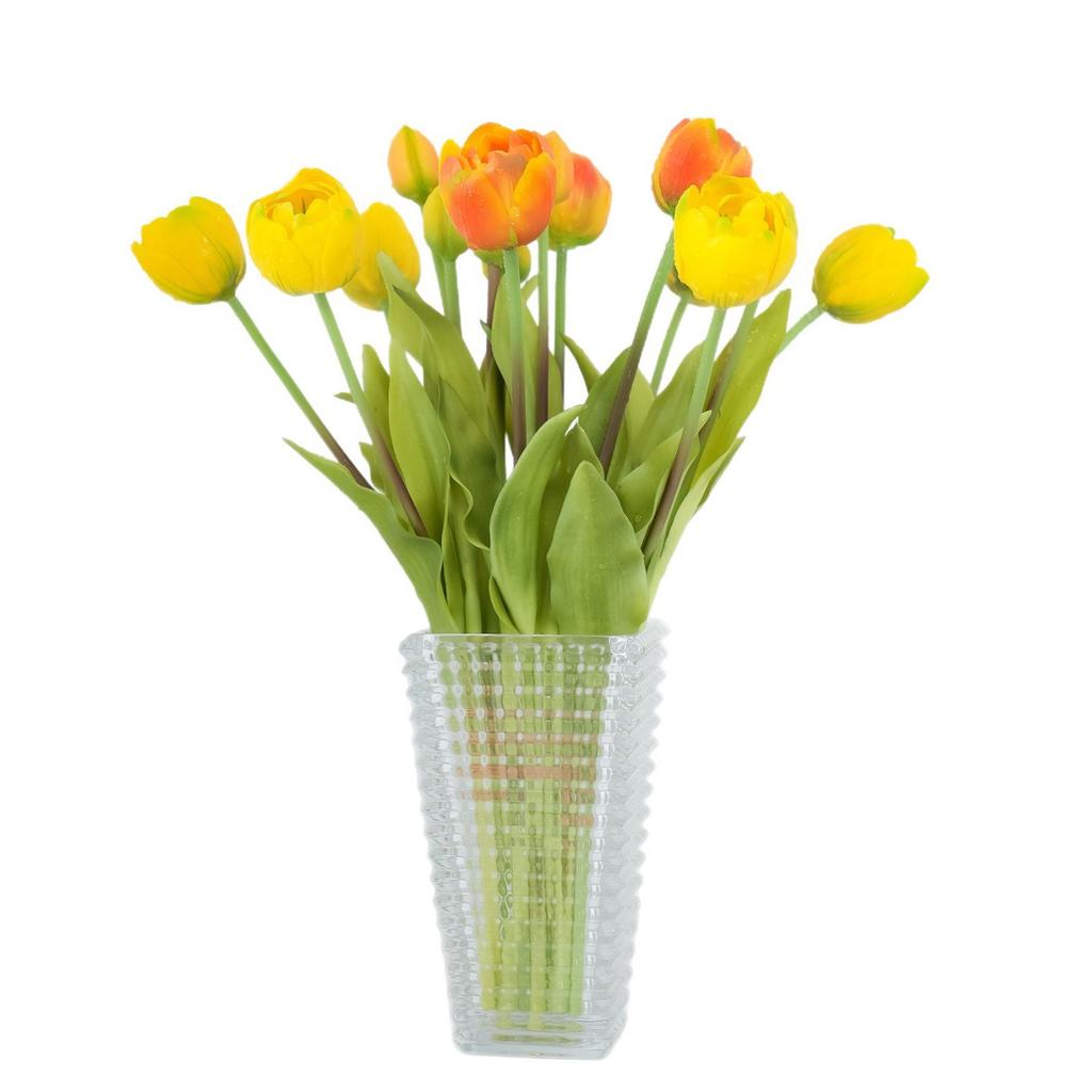 Soft Rubber 5-Head Double Tulip, Home Light Luxury High-End Decorative Tulip Simulation Flower