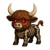Halloween Highland Cow Figurine Spooky Skeleton Cow Statue Resin Calf Sculpture Tableop Ornament for Porch Lawn Home Kitchen Tiered Tray Decor