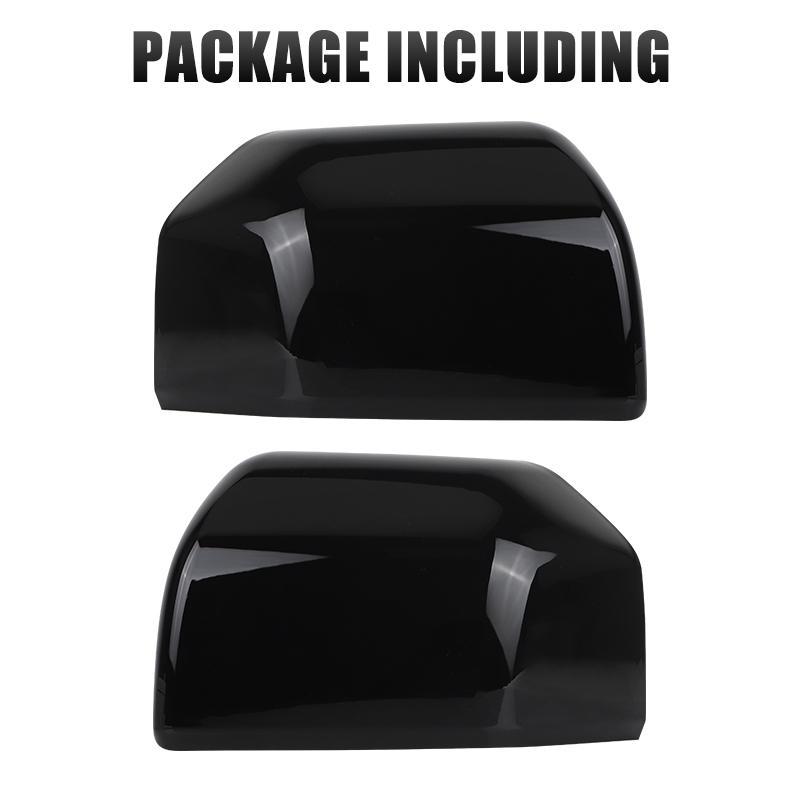 Raer Mirror Covers Cap For Ford F-150 Pickup Truck 2015 2016 2017 2018   Texture Black/Glossy Black Left Right Replace