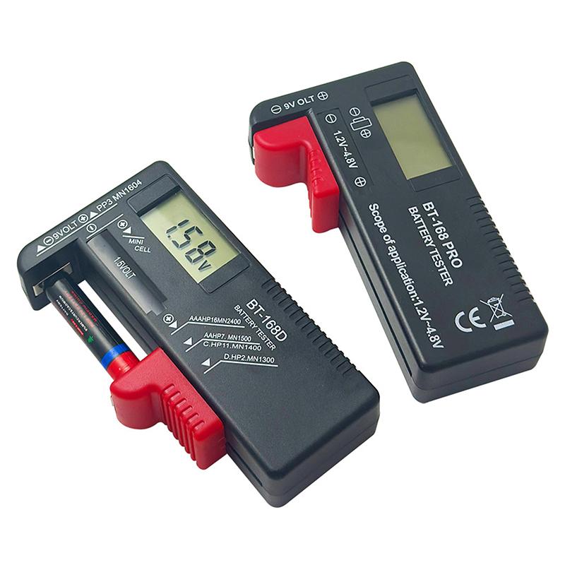 Bt-168D Batterietester Universell Digitaler Lcd-Tester Aa Aaa Cd 9V 1,5V Knopfzelle Spannung Batteriewechselrichter