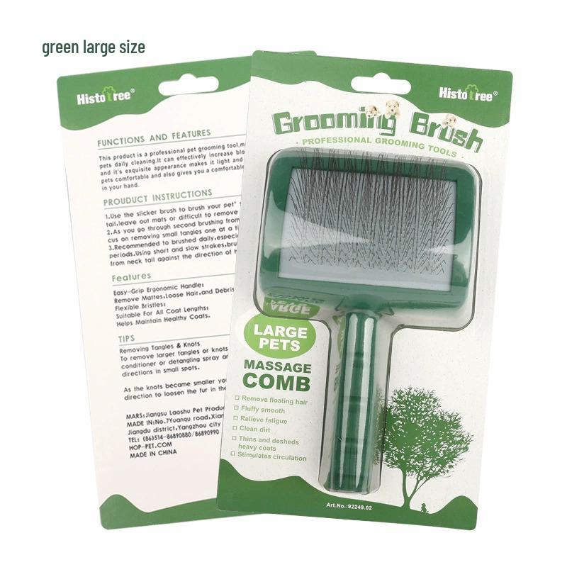 Pet Deshedding Needle Comb for Dogs & Cats - Grooming Brush & Rake