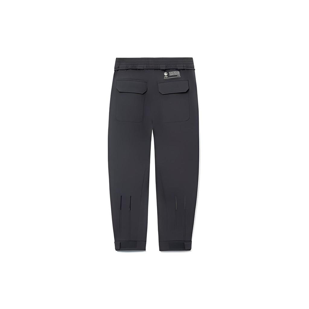 Li Ning X Jackie Chan Collaboration Kung Fu Series Solid Color Lace-Up Straight Loose Casual Pants Men Bottoms Gray AKXR473-2