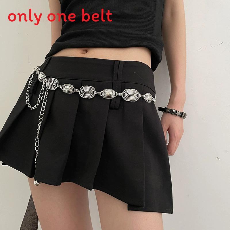 

Vintage Ethnic Silver Waist Chain With Adjustable Design For Women Fashion Accessory серебряный