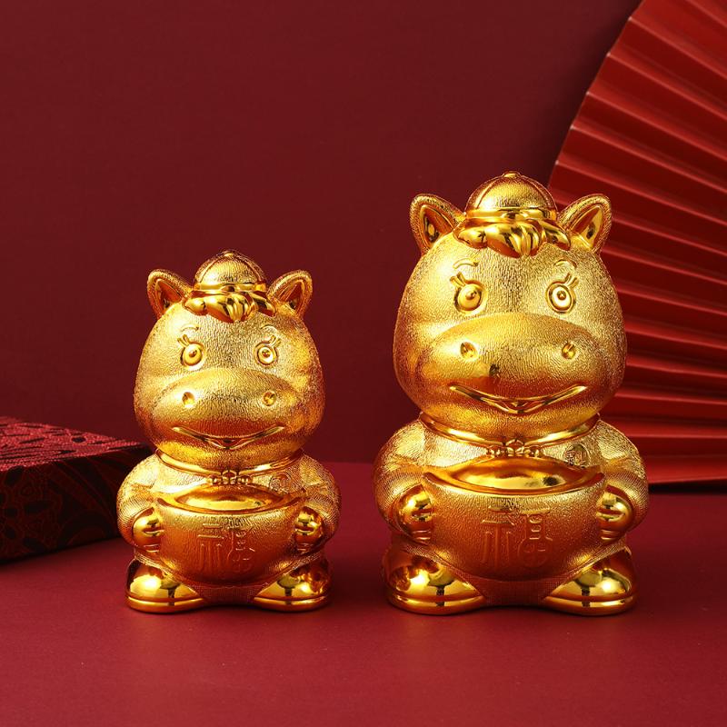 Creative Horse Ornament Lucky Traditional Home Statue Ingot Can Be Rotated Home Decoration Office Desktop Decoration
