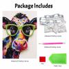 Colorful Cow with Glasses Pearl Painting Kit with Frame Sparkling Bead Canvas Creative Leisure Craft for Wall Decor and Home Gift