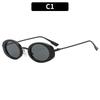 Rimless Sunglasses Women Luxury Brand Metal Frame Black Small Oval Sun Glasses Unsiex Elegant Shades UV400