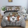 Roztomilá sada ložního prádla pro psy Vzor zvířat Povlak na přikrývku Ložnice Tištěná sada přikrývky s povlakem na polštář Královská Jednolůžková Dvoulůžková Velikost