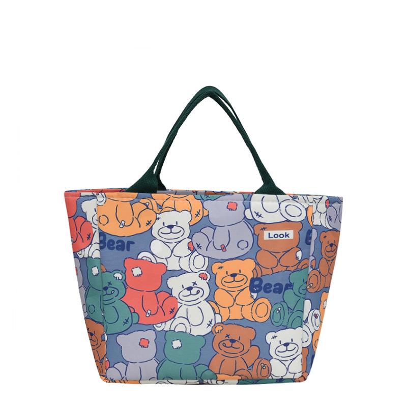 

Женская сумка большая большая вместимость рабочая портативная сумка с мешком для риса Бенто-сумка для поездок на работу портативная сумка-тоут маленькая сумка синий