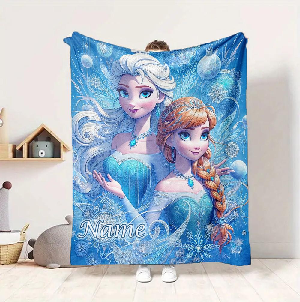 Custom Name Forest Friends Flannel Blanket Throw Blanket Soft Warm Sofa Bed Decor Unique Gift