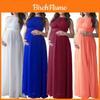 Polyester Maternity Dress With Spliced Design For Summer Casual Wear