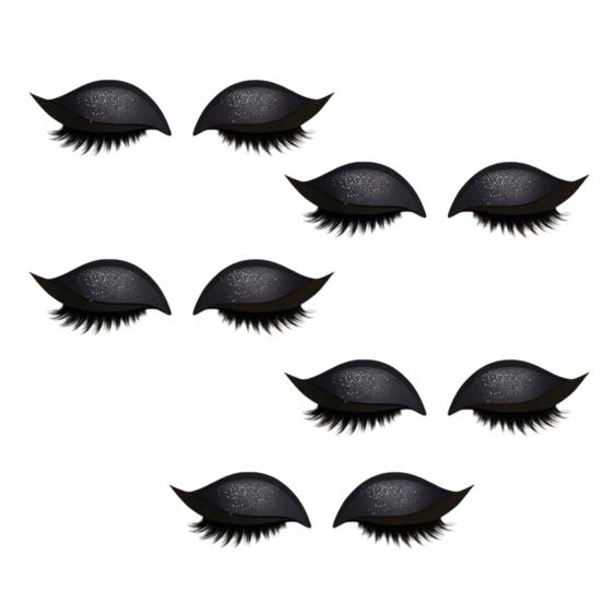 1/2/3/4/5 Pairs Lazy Eye Shadow Eyelash Patch 2-in-1 Eyeshadow Eyelashes Makeup Stickers