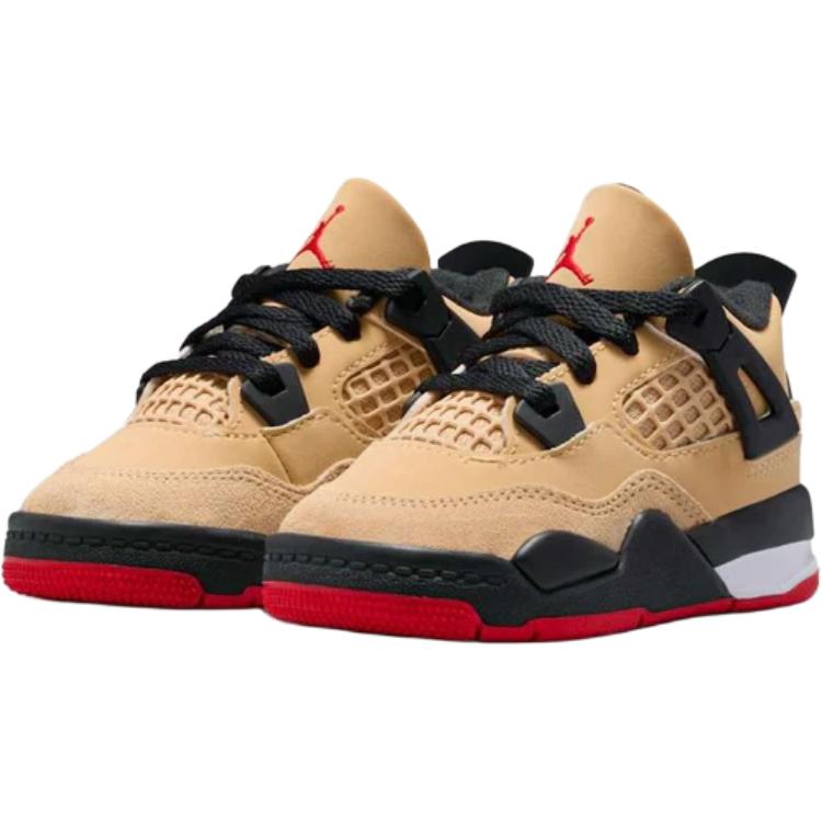 Air Jordan 4 Retro TD Pizza Baby Sneakers Tan Sesame White IH2095-200