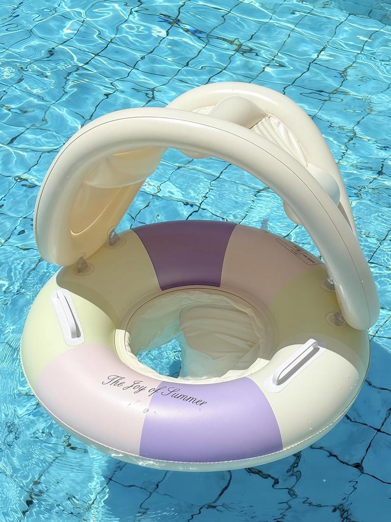 Xiao Lv Inflatable Baby Swim Ring with Removable Sunshade Canopy