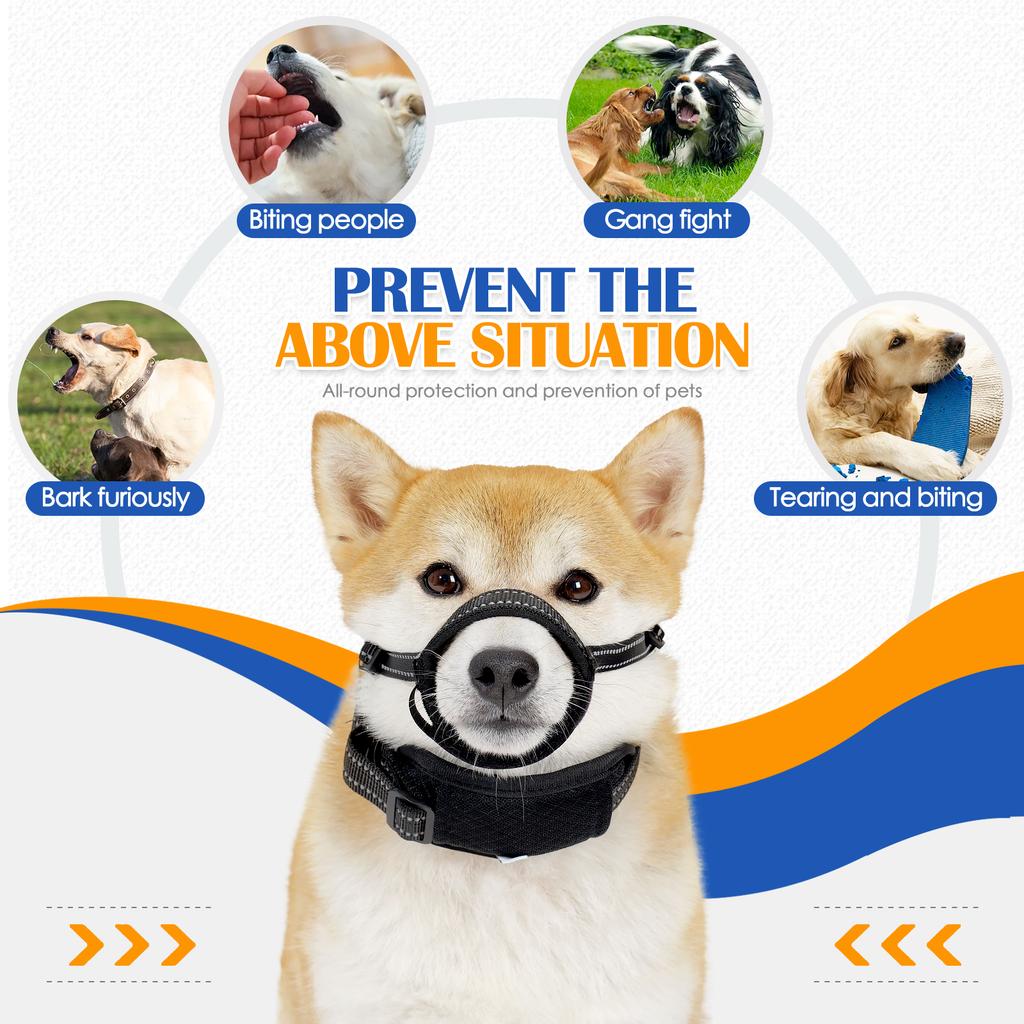Nylon Dog Muzzle for Small,Medium,Large Dogs Prevent from Biting,Barking and Chewing,Adjustable Loop