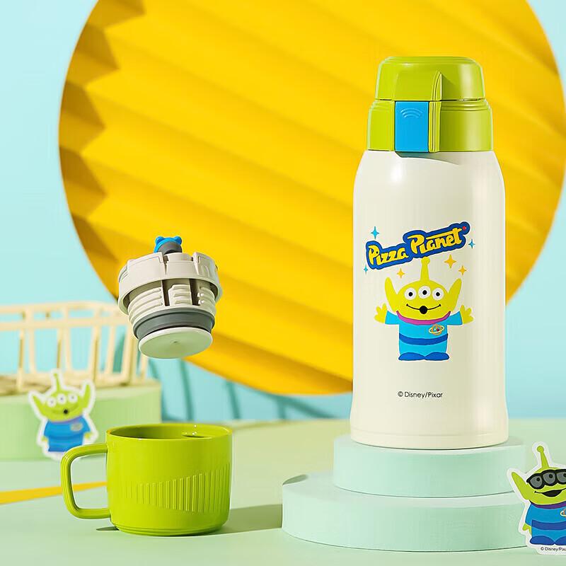 Beiju Bear 600ml Kids Dual-Lid Stainless Steel Thermos Water Bottle