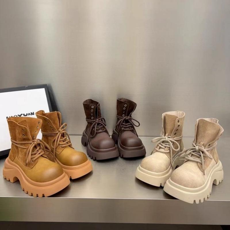 Fashion 2025 New Boots for Women Fashion Hot Sale Yellow Goth Platform Heels Wedge Women's Boots Casual Boots Size 42 Women's Shoes 325