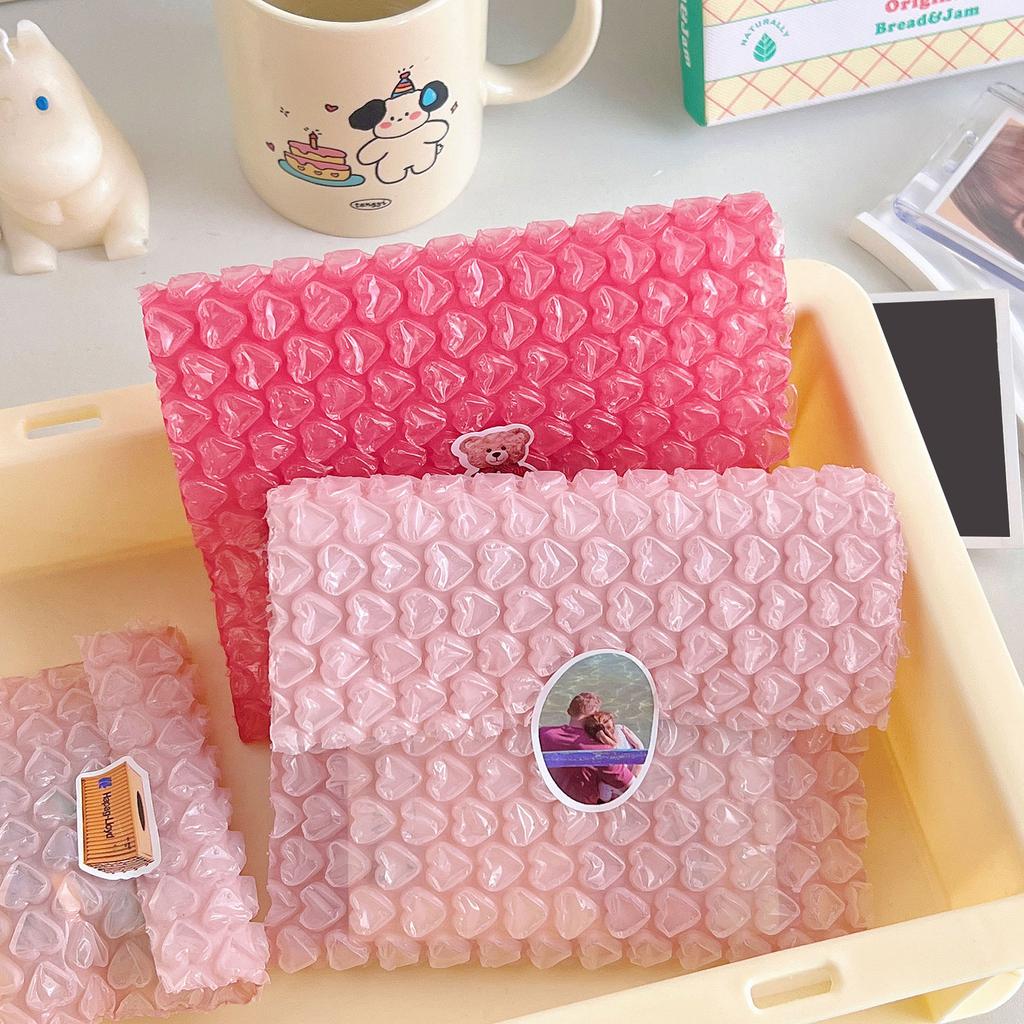 10Pcs Pink Love Bubble Bag Bubble Film Bubble Envelope Small Card Set Gift Packaging Bag Shockproof and Waterproof Bag