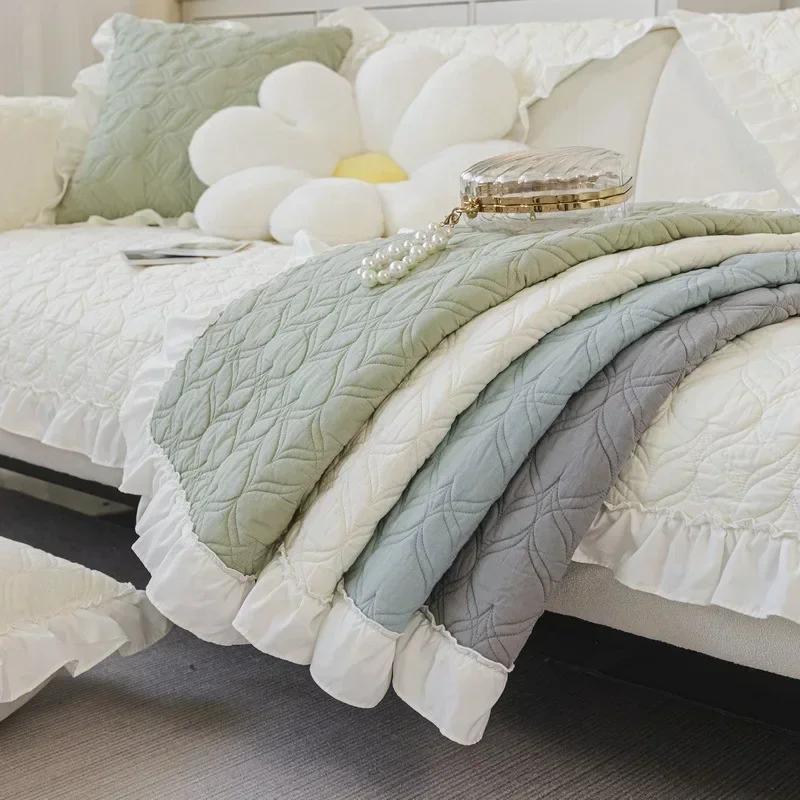 Cotton Sofa Cushion Non-slip Four Season Universal Sofa Cover Ins Style Sofa Towel for Living Room Furniture Protector Home