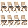 Folding Garden Chairs - VIDAXL - Acacia Wood - Brown and Anthracite - 8 People