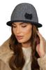 Women' Winter Hat with Houndstooth Pattern, Navy Blue Kamea-Dante
