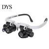 Magnifying Glass 1 Set Head Mount Magnifier 2 LED Lights Adjustable Loupe Dimmable 8/15/23 Times Circuit Board Headband Home Supply Head-mounted