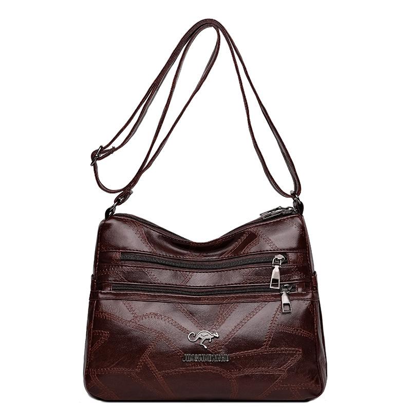 Torba Damska Miękka Tekstura Torba Prosta Atmosfera Torba na Ramię Duża Pojemność Torba Crossbody Torba dla Mamy w Średnim Wieku