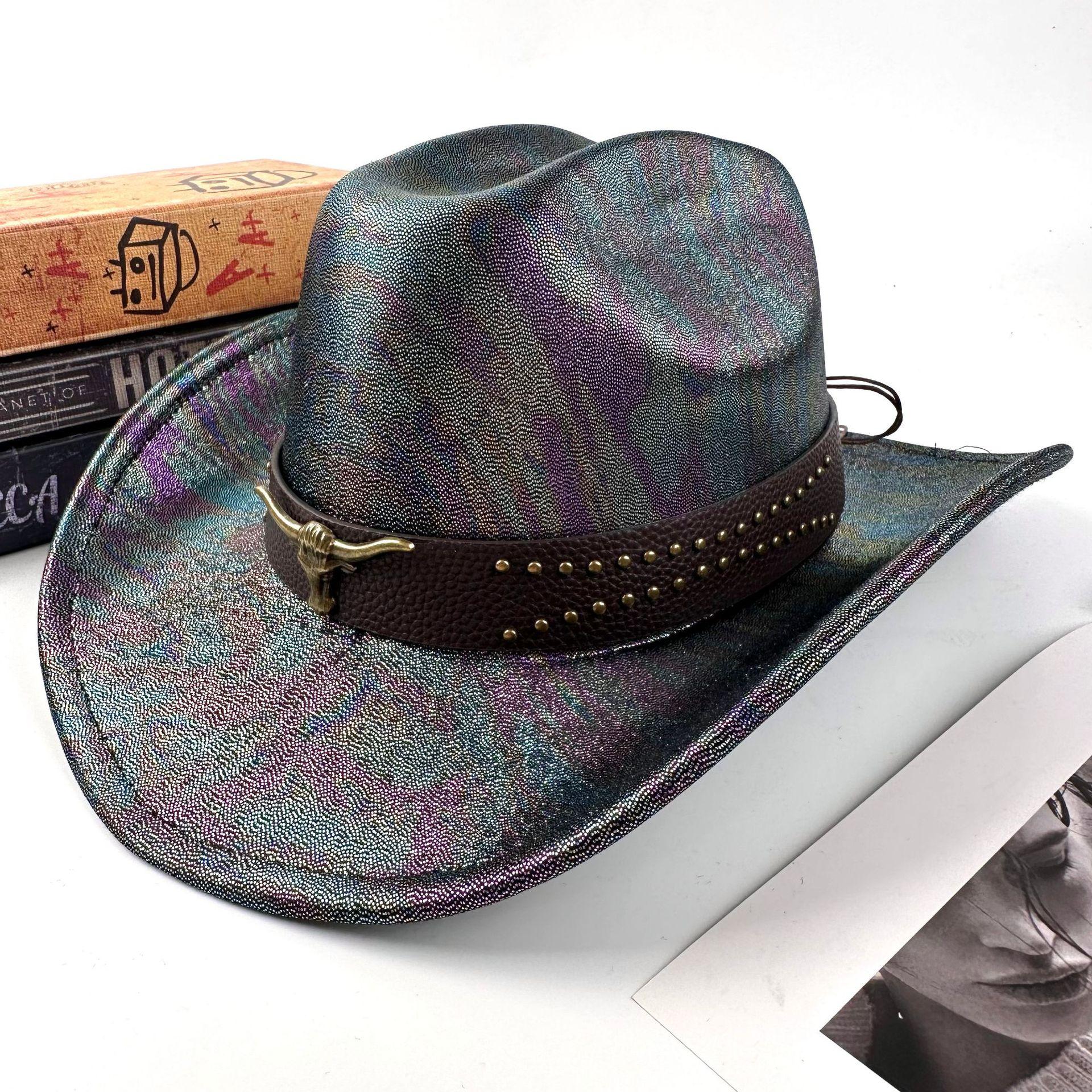 

European And American Fashion Top Hat Retro Ethnic Style Western Cowboy Hat Retro Crack Tibetan Men S And Women S Jazz Hat 56-58cm