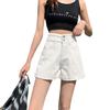 Classic and Minimalist Fashion Versatile Summer Women's Loose High-waisted Thin Burlap Wide-legged A-line Denim Shorts Individuality and Trendiness